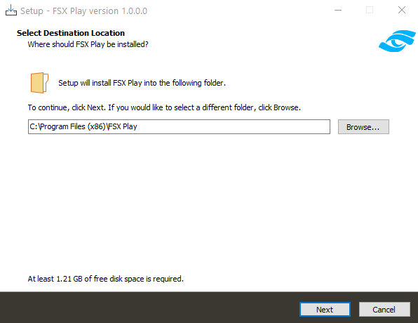  Select the default installation folder 