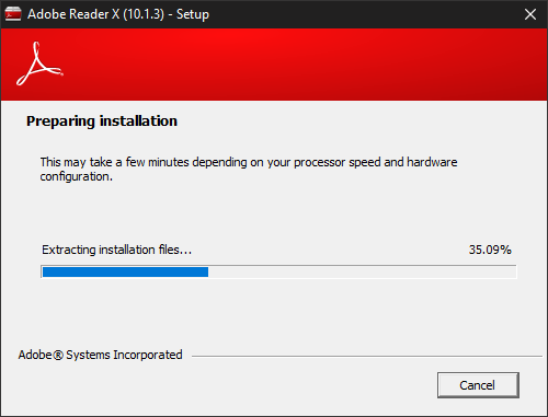 Adobe Reader X installer