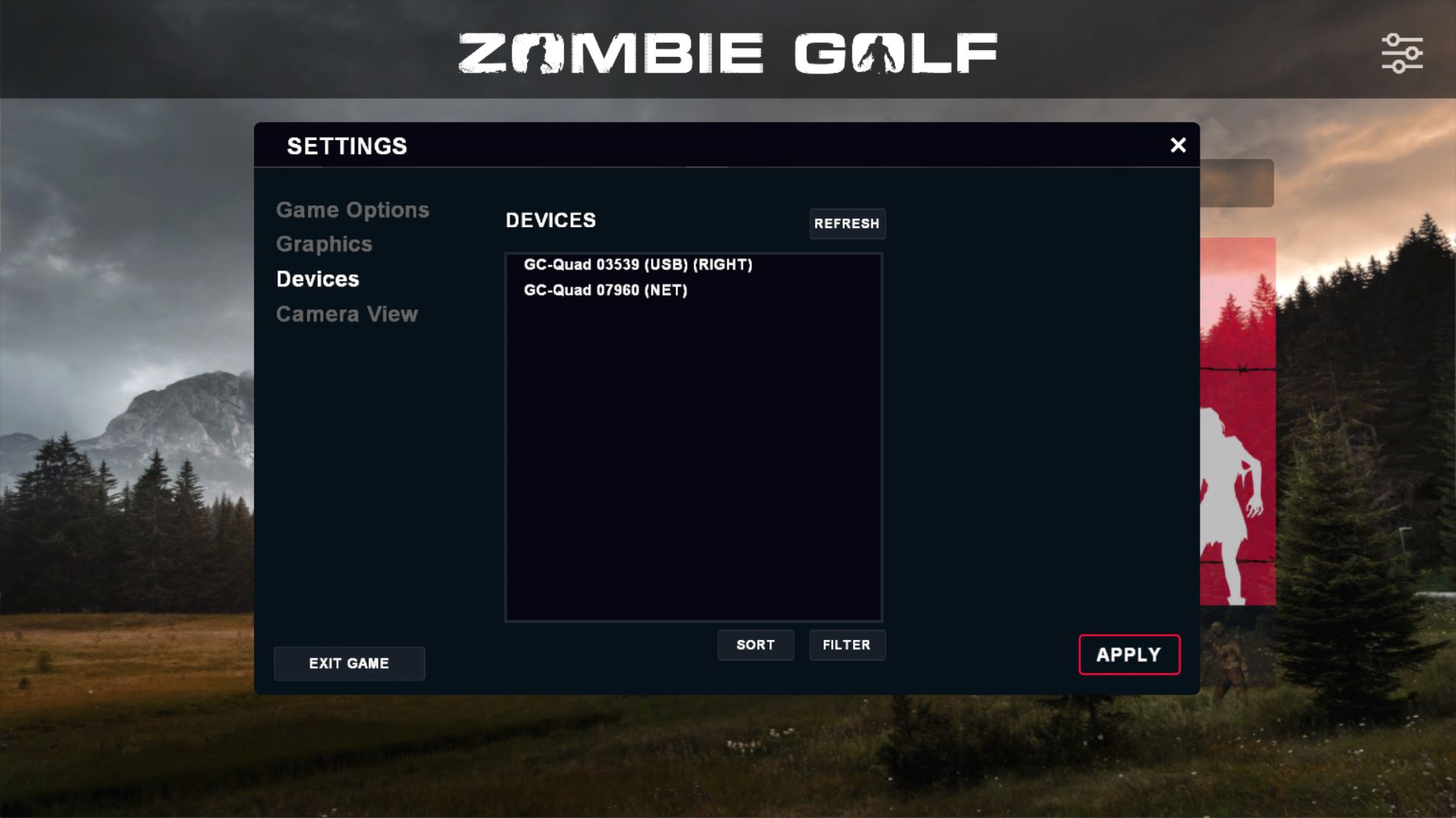 Zombie Golf Device Connected