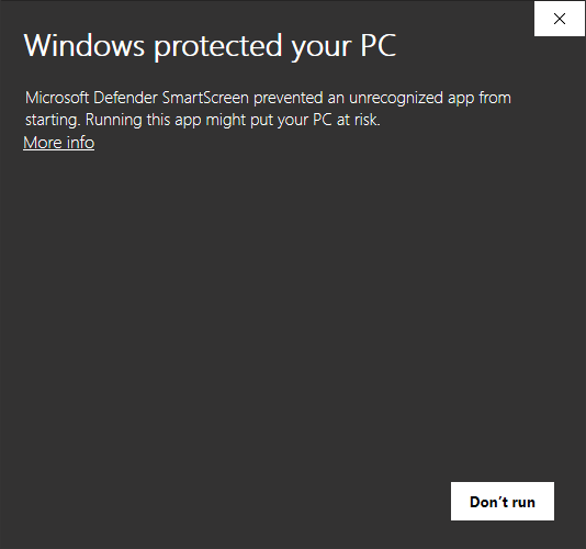 Windows Defender Warning