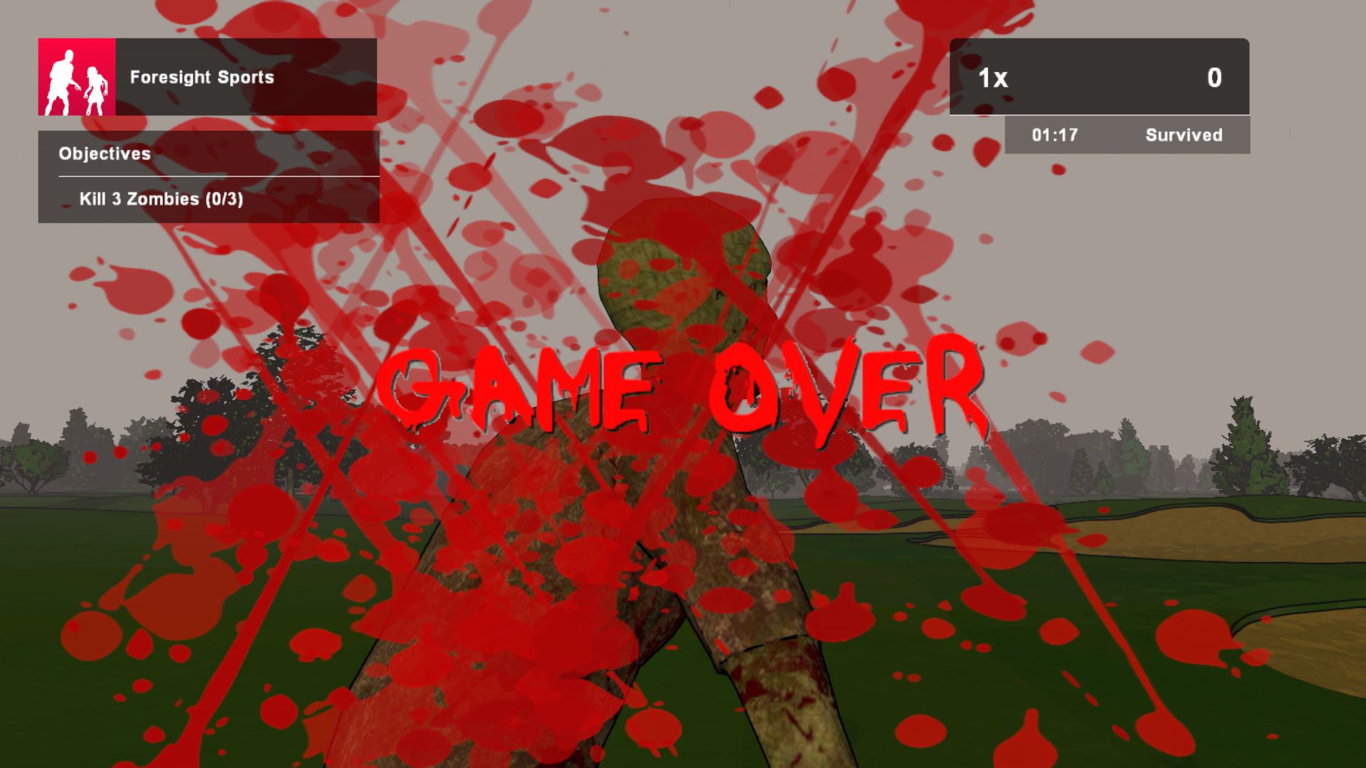 Zombie Golf Waves Game Over