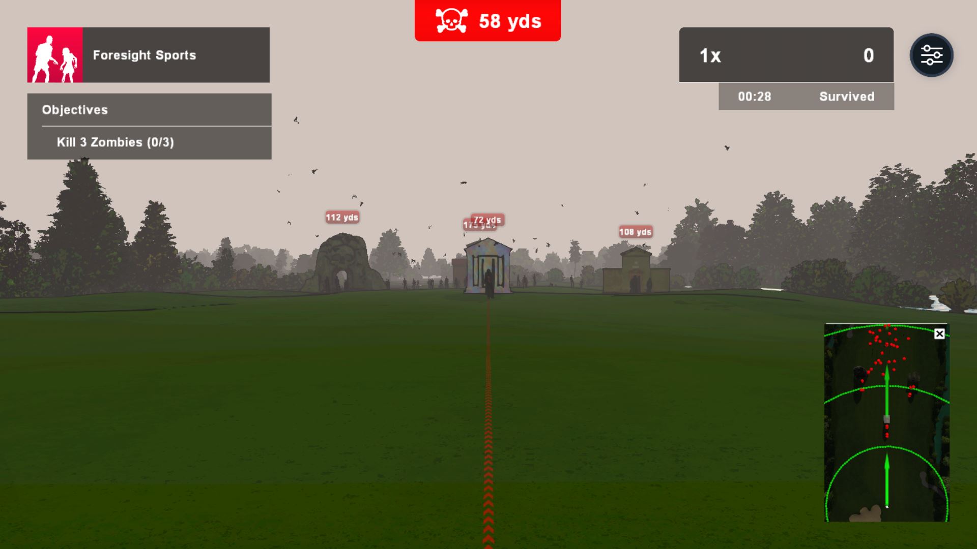 Zombie Golf Waves Game Screen