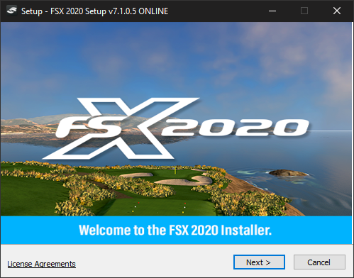 Beginning of the FSX 2020 installation