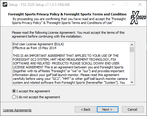 Read and/or accept the EULA 