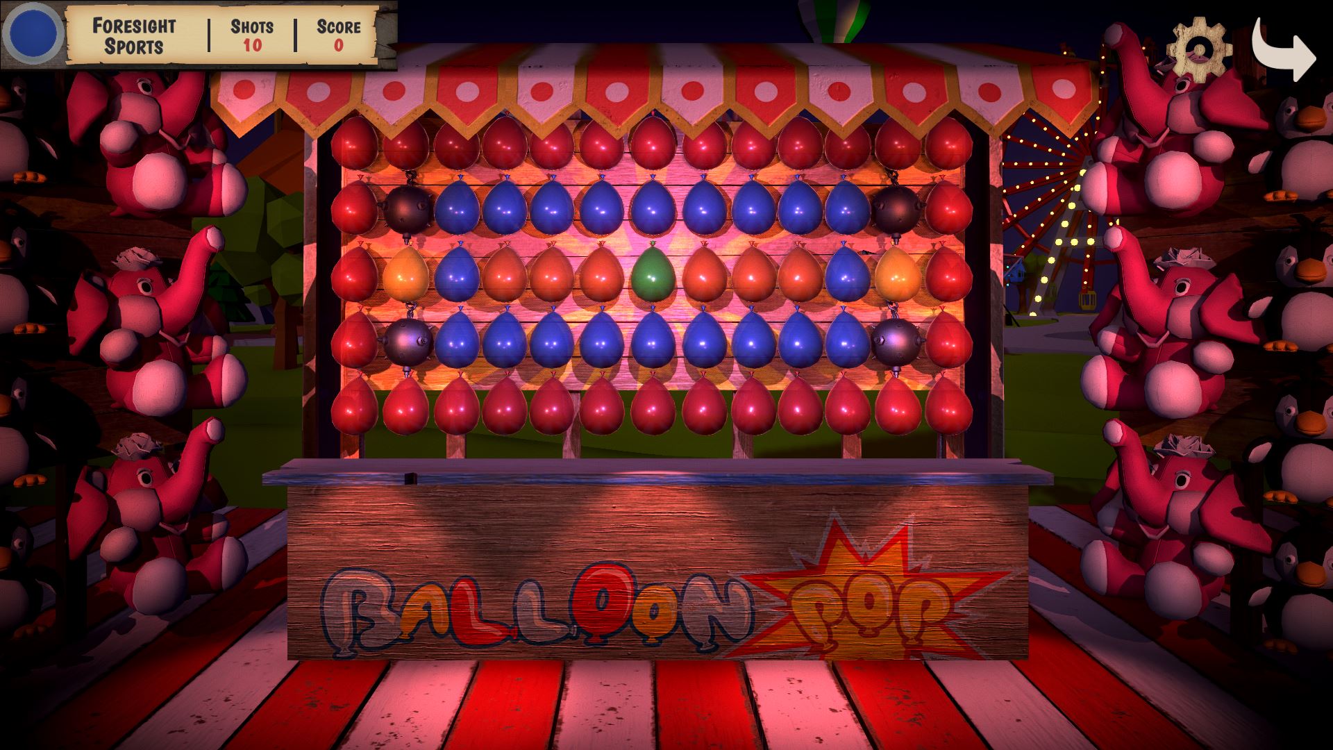 Fairgrounds Balloon Pop Game Screen