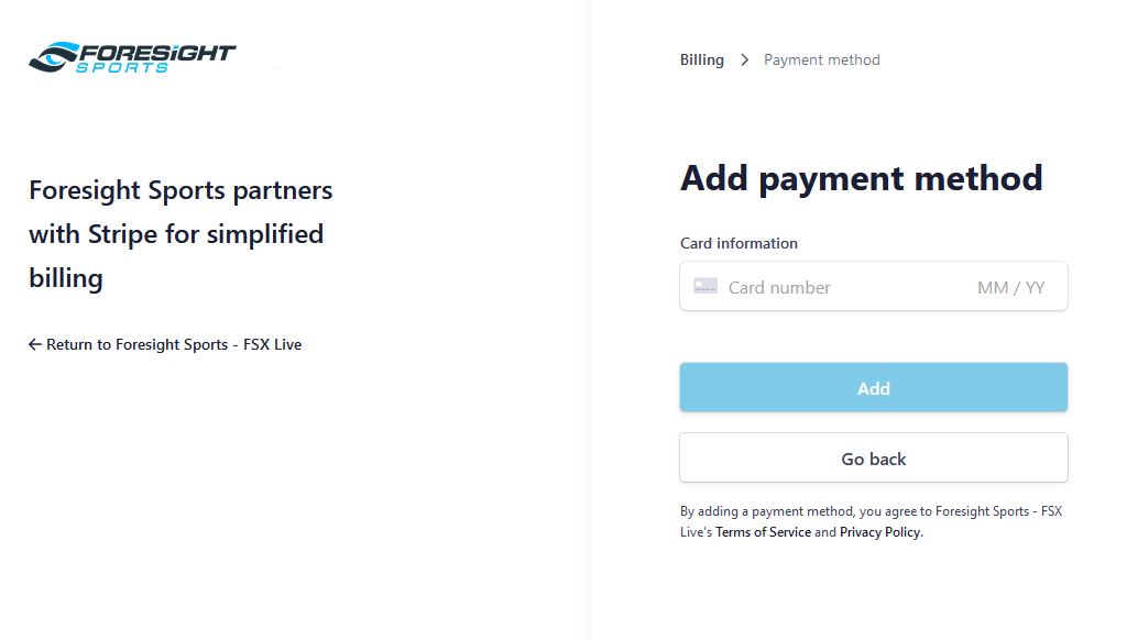 Launch Pro Payment Method - Add New Payment