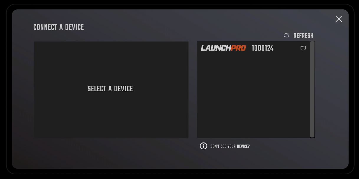 Device Connection Screen